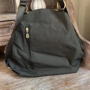 Baggallini Bags Baggallini Mendoza Convertible Backpack Grey Gold Hardware Nylon Turn Lock Poshmark